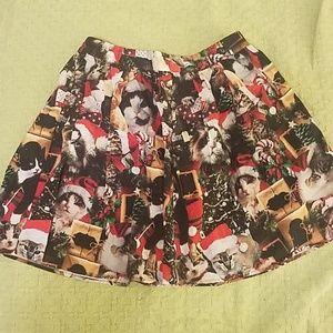 Christmas cat skirt